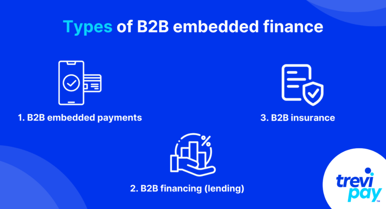 Types of B2B embedded finance infographic