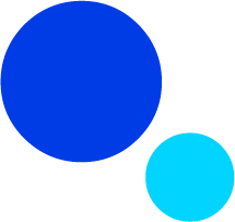 one big dark blue dot and one small light blue dot